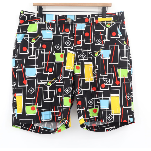 Loudmouth Men's Bermuda Golf Shorts Martini Cocktail Hour Sz 36 - Picture 1 of 5